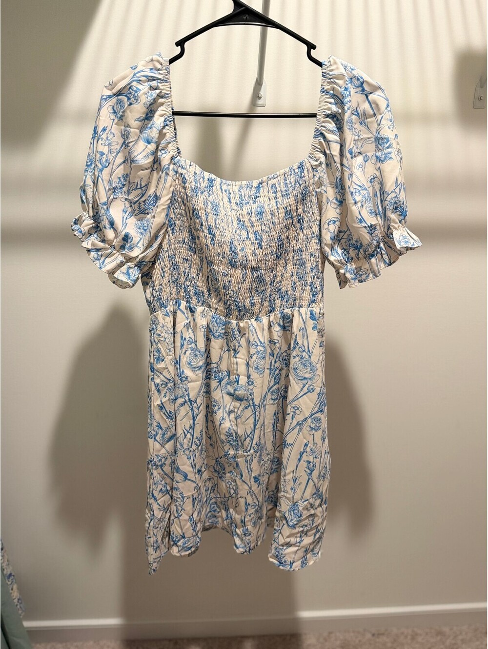 Shein blue and white floral dress